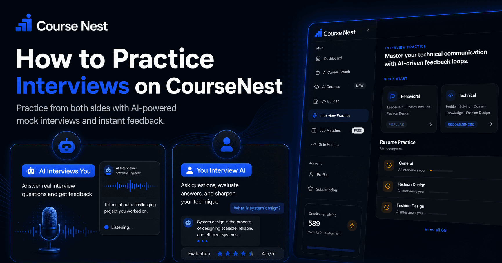 How to Practice Interviews on CourseNest